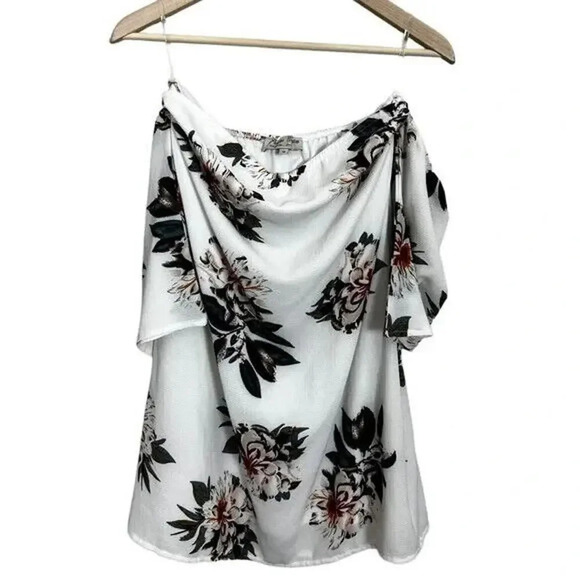 Parisian Off Shoulder Floral Dress White Size 8 Woman's Casual Beach Sundress - Picture 1 of 8